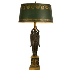 Antique Bronze French Empire Lamp