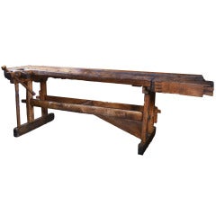 Antique Eastern European Work Bench Table