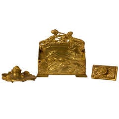Gilt Bronze Desk Set By Albert Marionnet 5