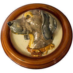 French Faïence Sculpture of a Hunting Dog