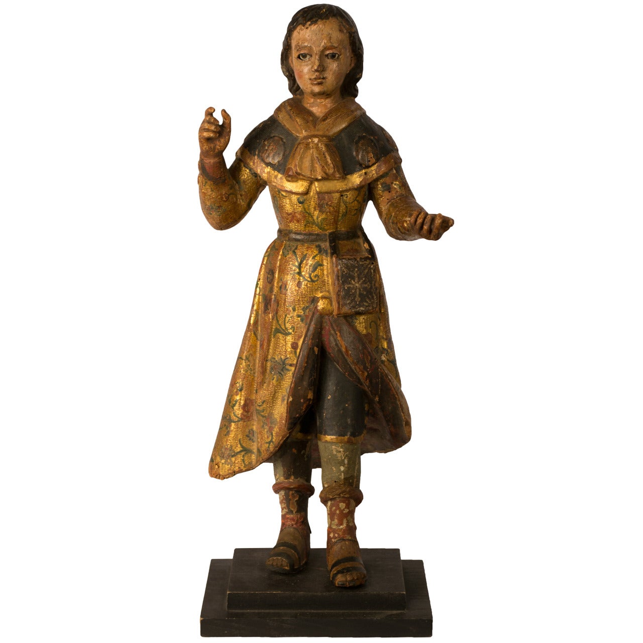 Eighteenth-Century Gilt & Polychromed Statue of a Saint