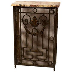 Antique Louis XVI Style Wrought Iron Radiator Cover