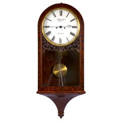 Antique English Mahogany Wall Clock by T. Robinson Jun.