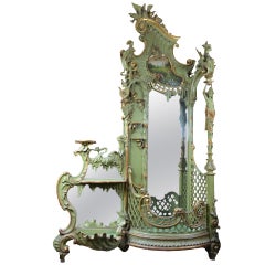Large Gilt Rococo-style Venetian Hall Mirror Jardiniere