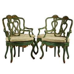 Set of Four Venetian Arm Chairs 7