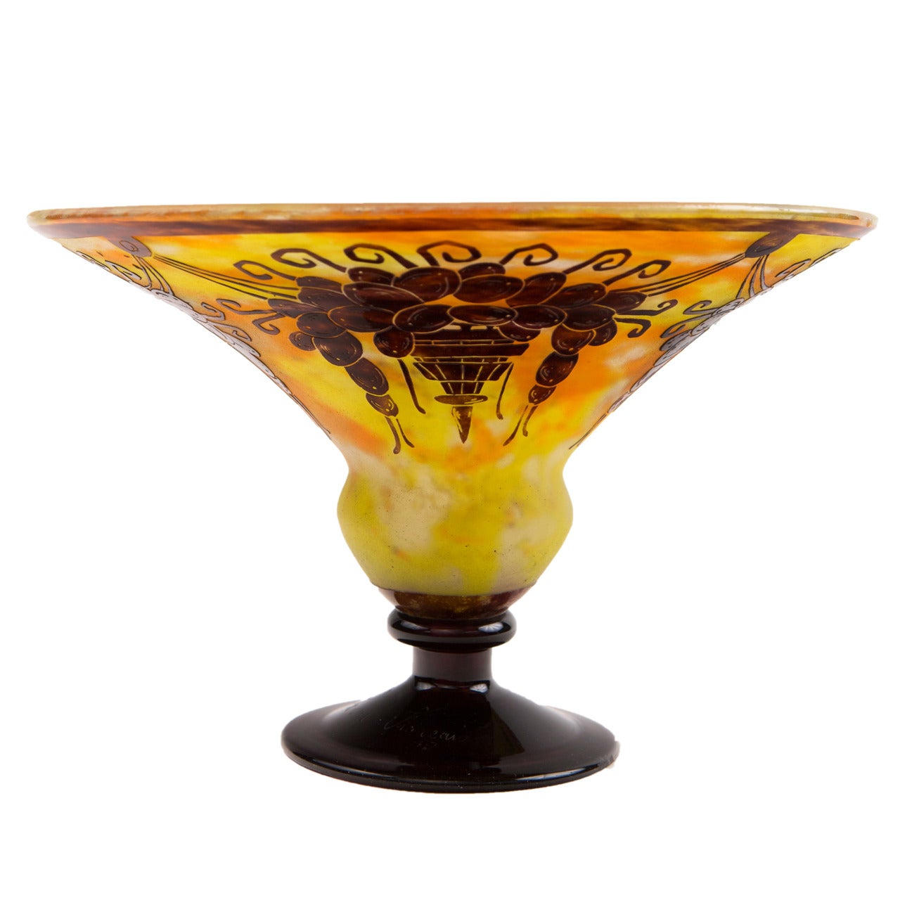 French Art Deco Grape Coupe by Le Verre Francais