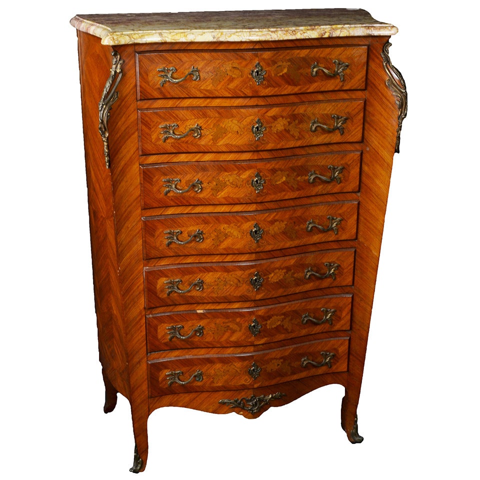 French Parquetry Louis XV Style Semainier