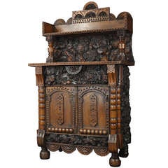 Unusual Small Black Forest Burl Cabinet 2