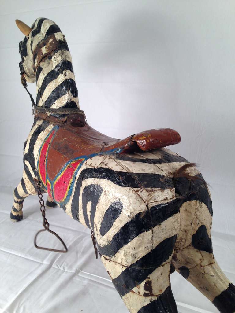 19th Century Carousel Zebra In Good Condition In Salt Lake City, UT