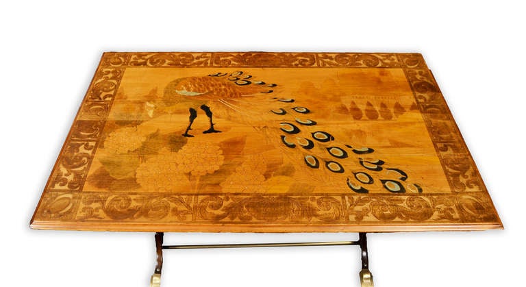 French Belle Epoque Peacock Table