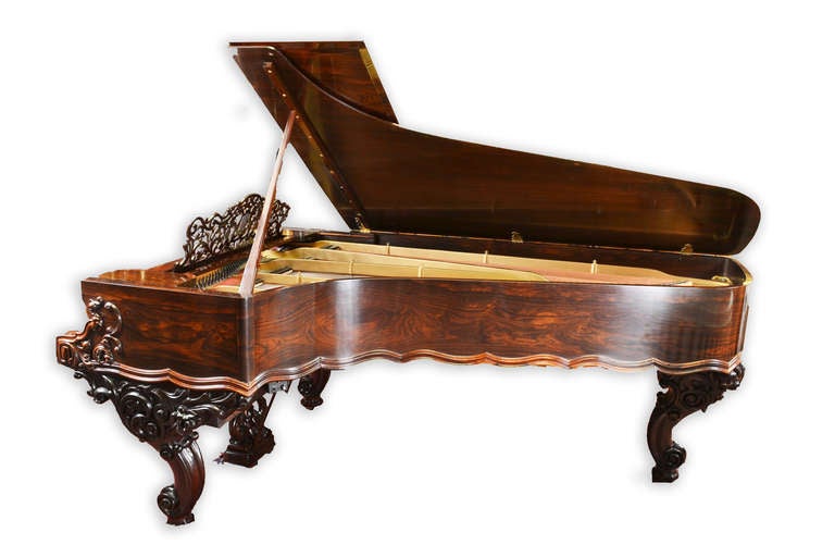 Known as the Old Style No. 4 this grand piano was made in 1863 and is encased in rich rosewood and newly restored soundboard, marked 
