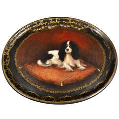 Antique Platter of Cavalier King Charles Spaniel