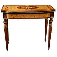 Louis XVI Style Marquetry Ormolu Game Table