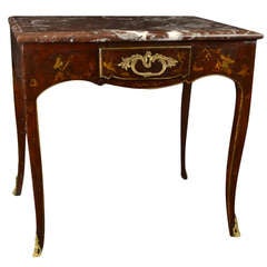 Antique Fine Gilded Red Lacquer Chinoiserie Table