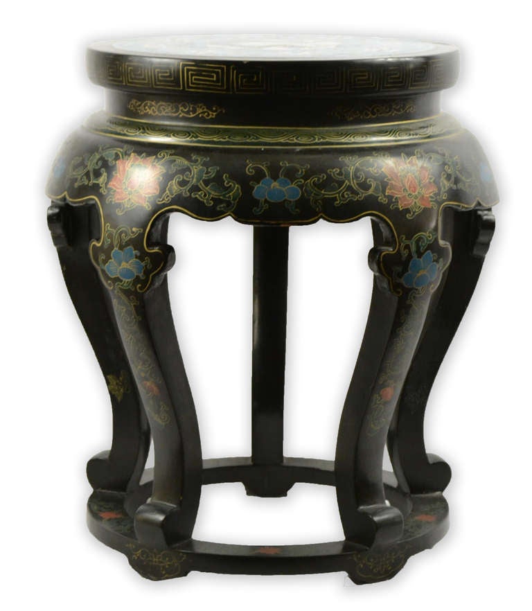 Five-Leg Crane Cloisonné Table or Seat