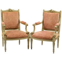 Pair of Louis XVI Style Bergères