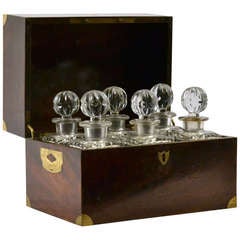 Mahogany & Brass Tantalus (Liquor Cabinet)