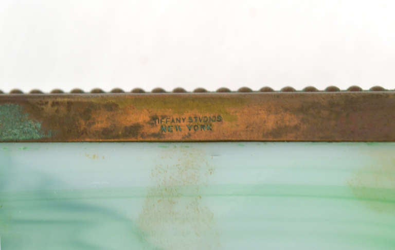 Aesthetic Movement Tiffany Bronze and Glass Grapevine Box