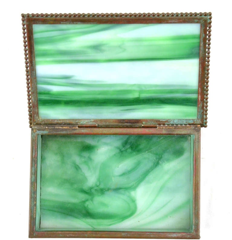 Tiffany Bronze and Glass Grapevine Box In Excellent Condition In Salt Lake City, UT