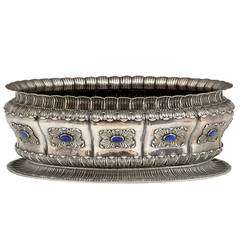 Large Sterling Silver and Lapis Buccellati Wine Cooler Bowl