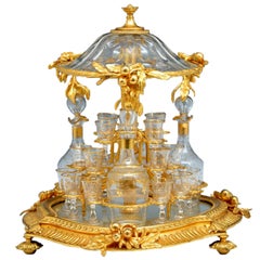 Mechanical Gilt Bronze and Crystal Tantalus