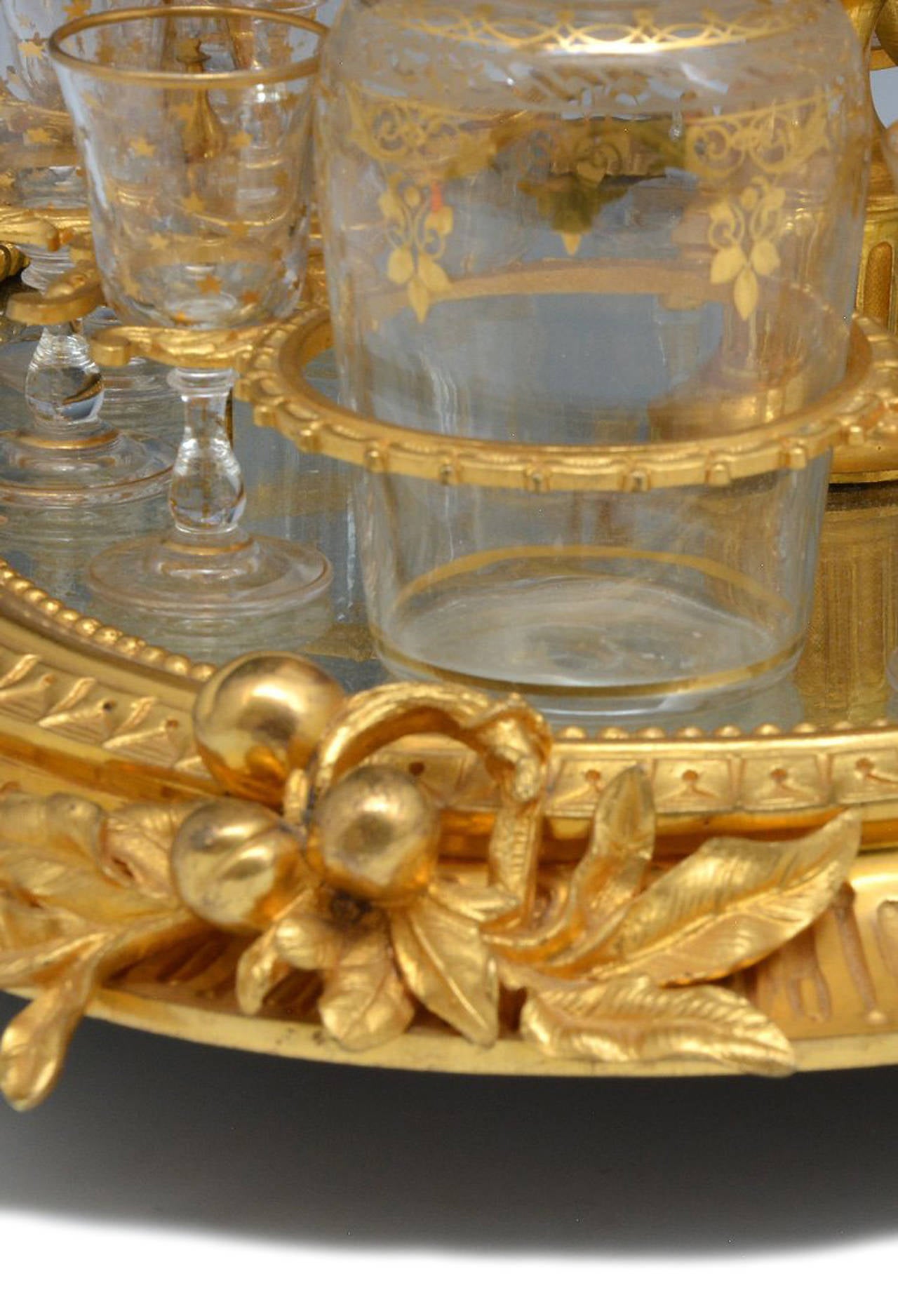 French Mechanical Gilt Bronze and Crystal Tantalus