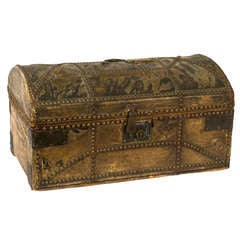 Leather & Fur Studded Lock Box
