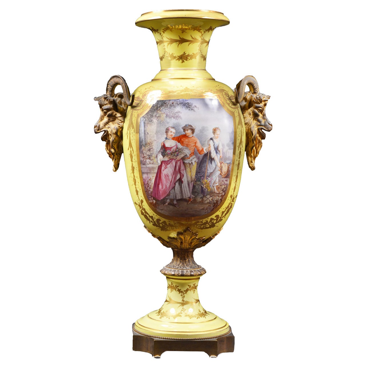 Monumental Porcelain Ormolu Vase For Sale