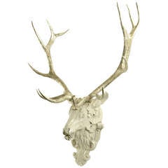 Silvered White Stag's Head