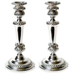 Silver Plated Pair Of Candlesticks