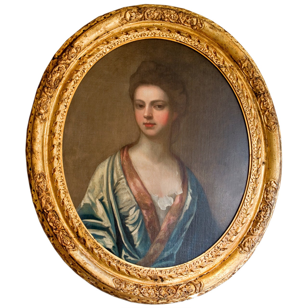 Portrait of an Elegant Lady by Thomas Gibson For Sale