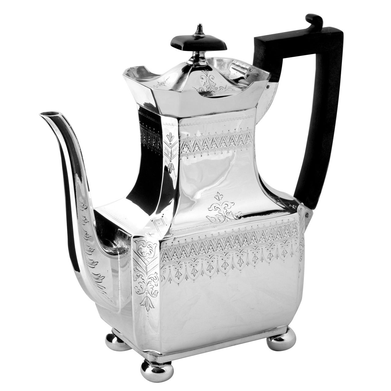 Four piece Victorian silver plate tea set For Sale at 1stDibs