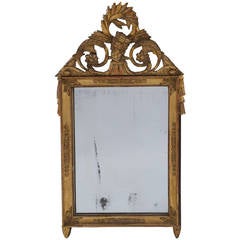Fine Crested Empire Mirror with Original Plate, France, circa 1810 4