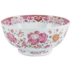 Antique Chinese Export Porcelain Punch Bowl, circa 1760