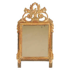 Petite Louis XVI Gilt Wood Mirror, France, circa 1780