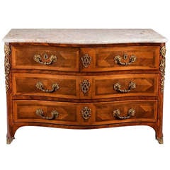 Antique A Regence Parquetry Veneered Commode.