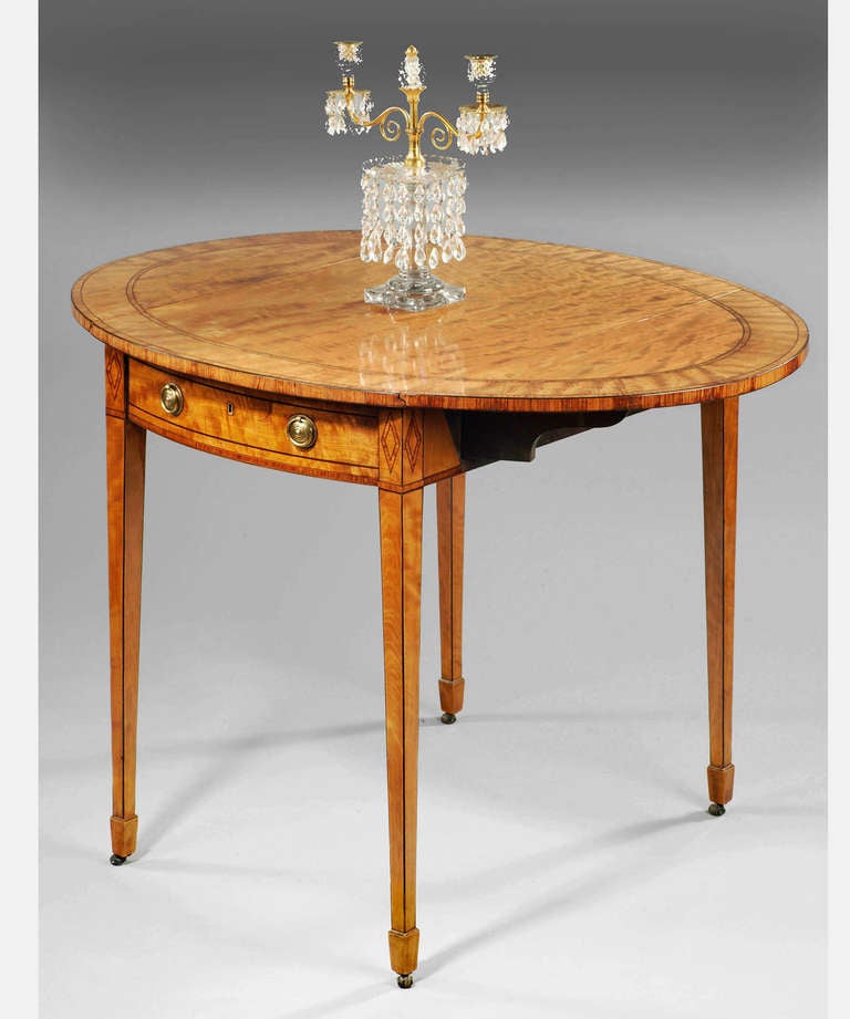 English An Antique Sheraton Satinwood Pembroke Table