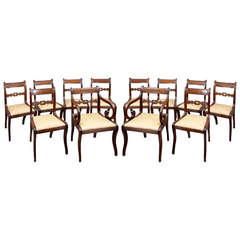 Used A Set Of 12 Regency Mahogany Dining Chairs.