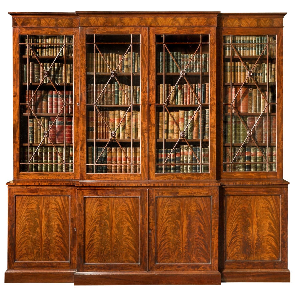 Antique Regency Breakfront Bookcase