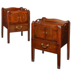 Pair of Chippendale Tray Top Commodes