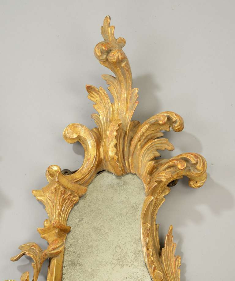 Pair of Chippendale Style Girandole Mirrors In Excellent Condition For Sale In London, GB