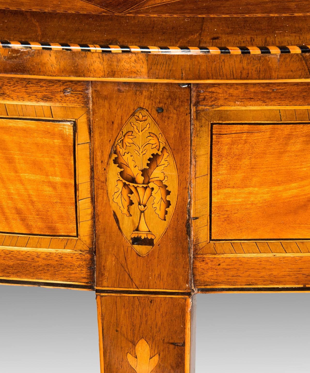 Veneer Sheraton Satinwood and Sycamore Console Table For Sale