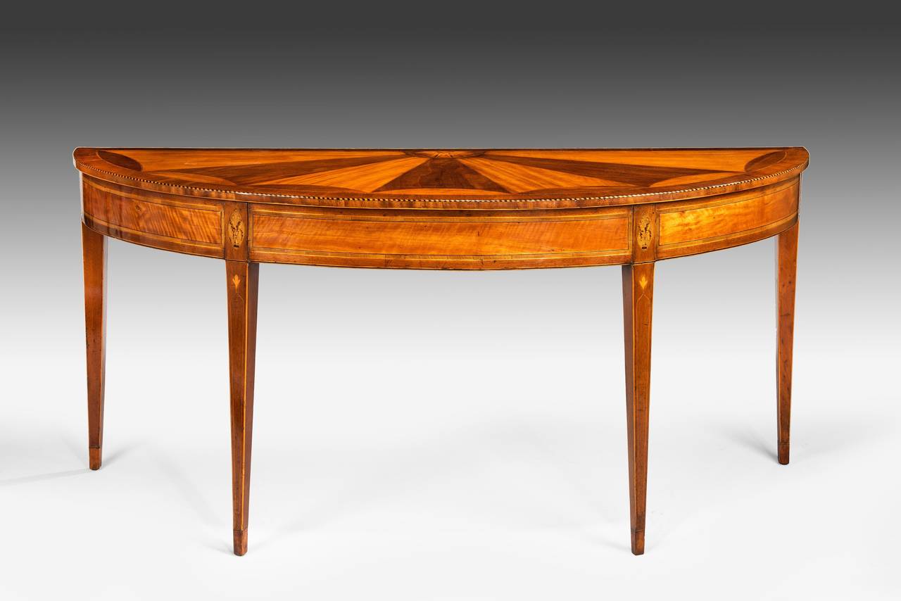 Late 18th Century Sheraton Satinwood and Sycamore Console Table For Sale