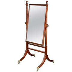 Antique A Regency cheval mirror