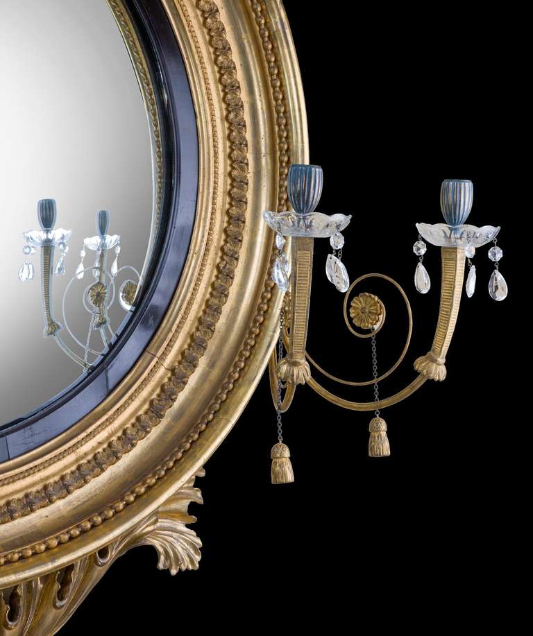 English  Regency Convex Mirror of large scale