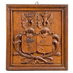 19th Century Coat of Arms Carved in Oak 7