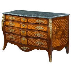 Georgian marquetry commode chest of drawers. 8