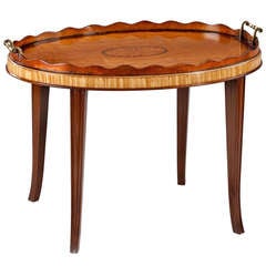 Antique Sheraton Oval Tray in Satinwood