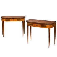 Pair of Georgian Satinwood Card Tables 8