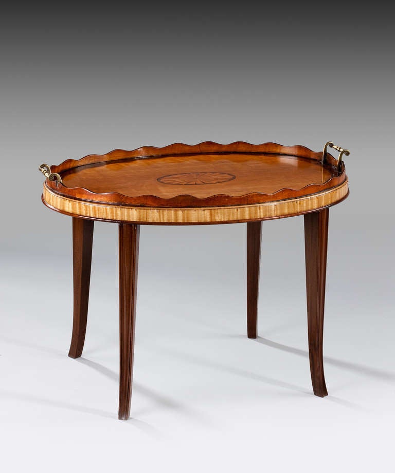 Antique Sheraton Oval Tray in Satinwood